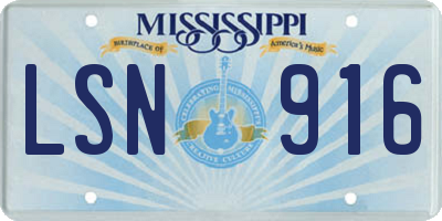 MS license plate LSN916