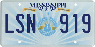 MS license plate LSN919