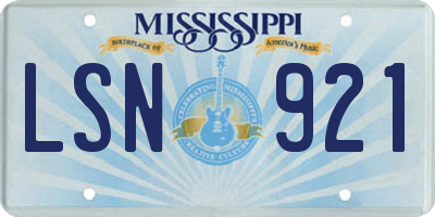 MS license plate LSN921