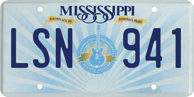 MS license plate LSN941