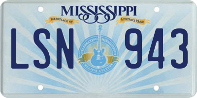 MS license plate LSN943
