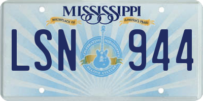 MS license plate LSN944