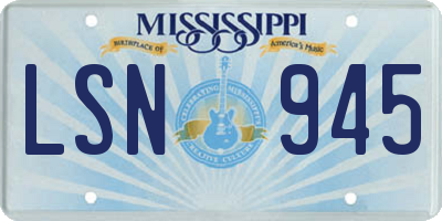 MS license plate LSN945