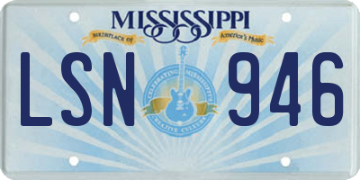 MS license plate LSN946