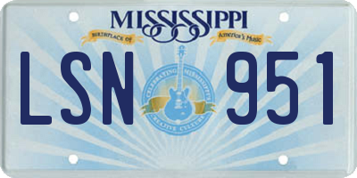 MS license plate LSN951