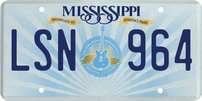 MS license plate LSN964