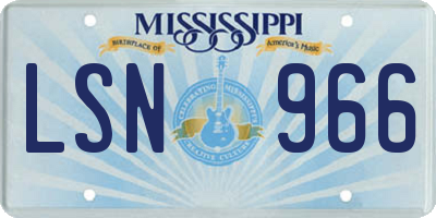 MS license plate LSN966