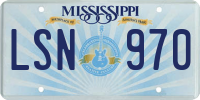 MS license plate LSN970