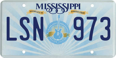 MS license plate LSN973