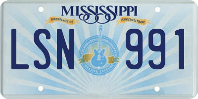 MS license plate LSN991