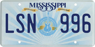 MS license plate LSN996