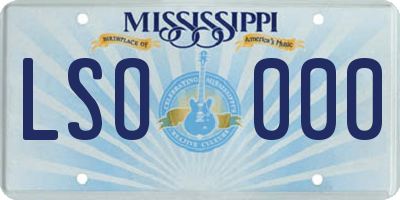 MS license plate LSO000