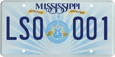 MS license plate LSO001