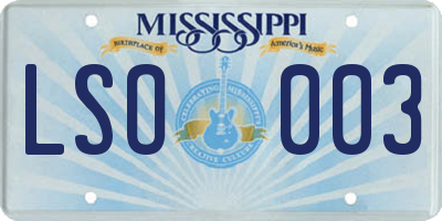 MS license plate LSO003