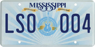 MS license plate LSO004
