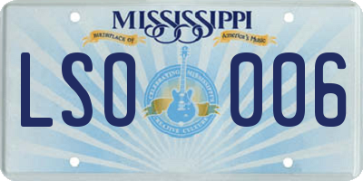 MS license plate LSO006