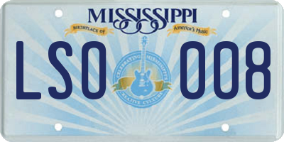 MS license plate LSO008