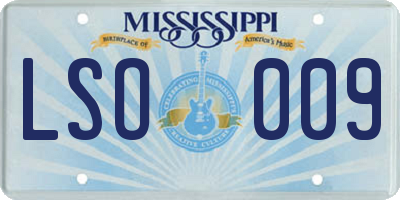 MS license plate LSO009