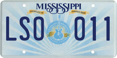 MS license plate LSO011