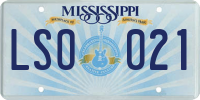 MS license plate LSO021