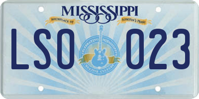 MS license plate LSO023