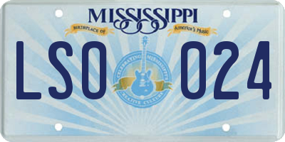 MS license plate LSO024