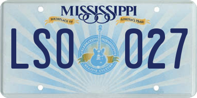 MS license plate LSO027