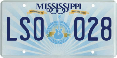 MS license plate LSO028