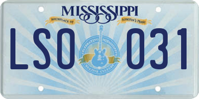 MS license plate LSO031