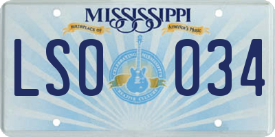 MS license plate LSO034