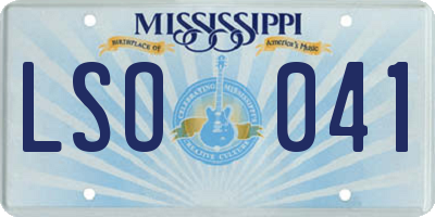 MS license plate LSO041