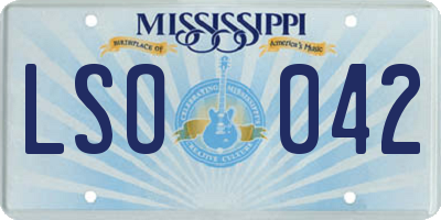 MS license plate LSO042