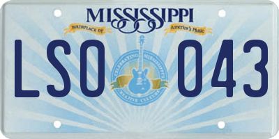 MS license plate LSO043