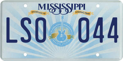 MS license plate LSO044