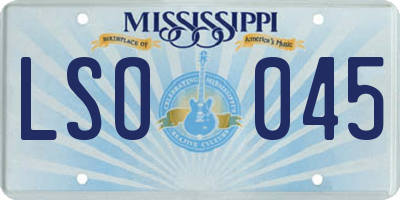 MS license plate LSO045