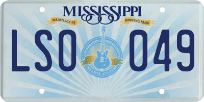 MS license plate LSO049