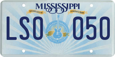 MS license plate LSO050