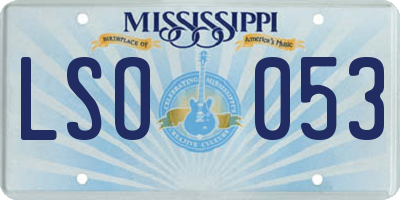 MS license plate LSO053