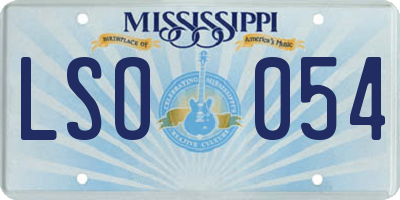 MS license plate LSO054
