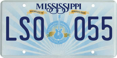 MS license plate LSO055