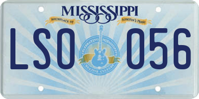 MS license plate LSO056