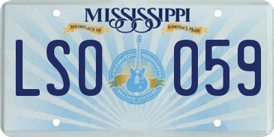 MS license plate LSO059