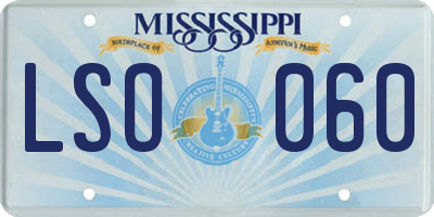 MS license plate LSO060