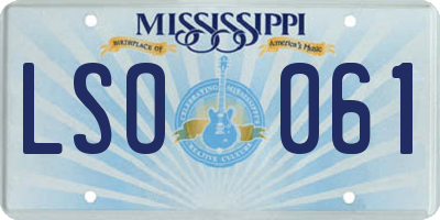 MS license plate LSO061