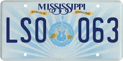MS license plate LSO063