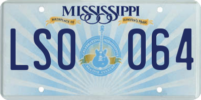 MS license plate LSO064
