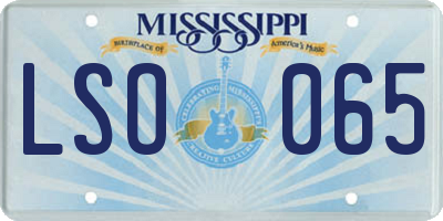 MS license plate LSO065