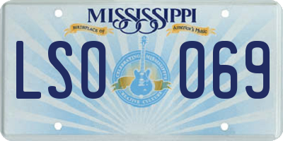 MS license plate LSO069