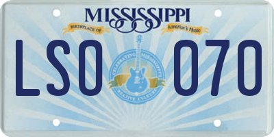 MS license plate LSO070