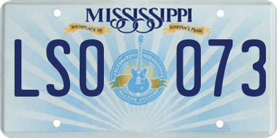 MS license plate LSO073